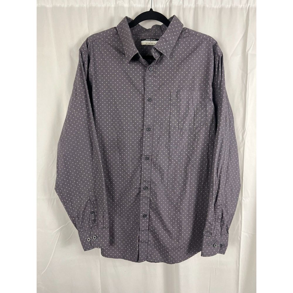 Robert Geller Shirt Mens Large Five Four Plum Long Sleeve Button Front Button Up